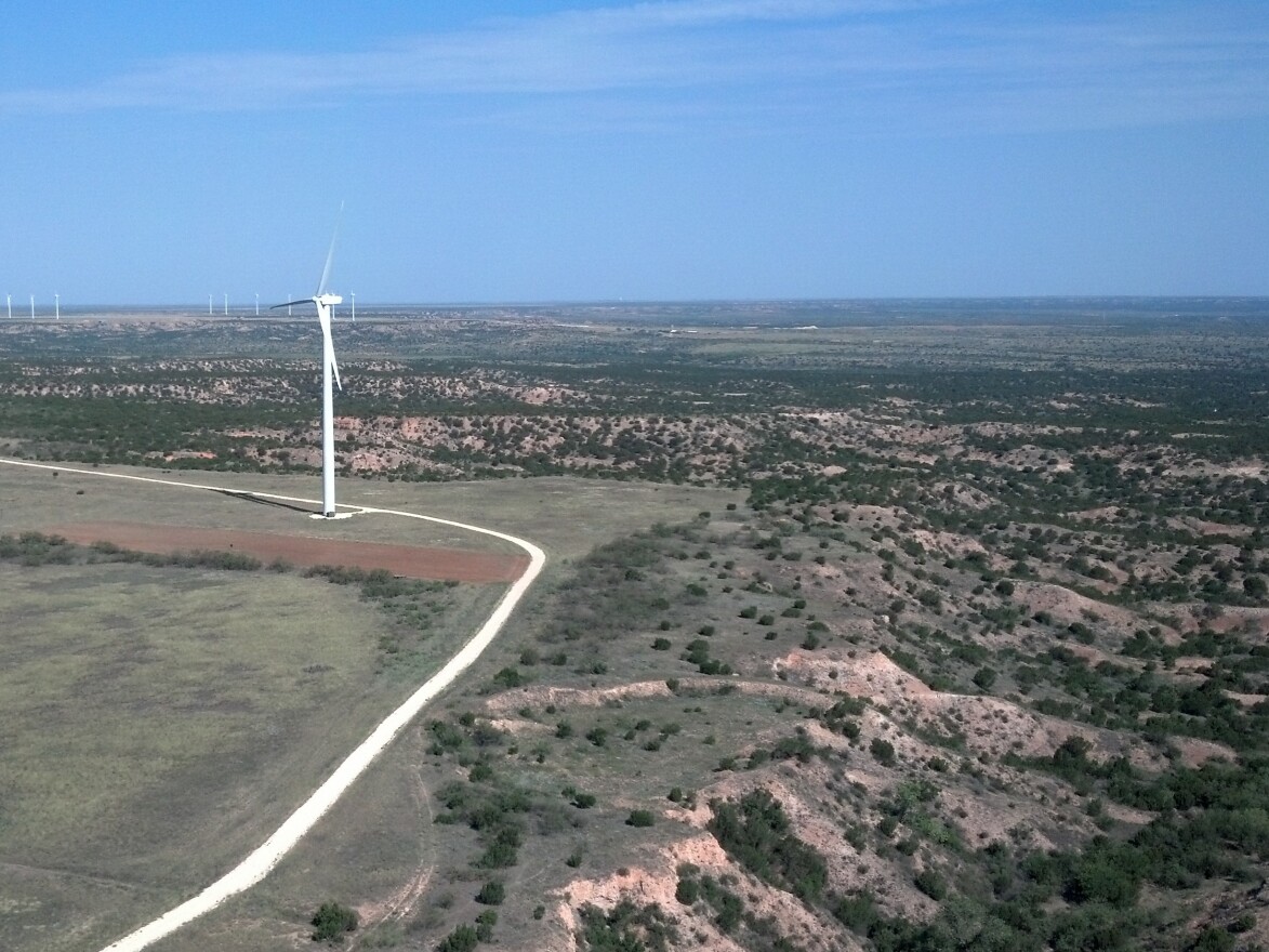 The view from a West Texas wind turbine.